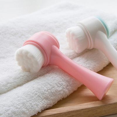 Gesichtsbürste, doppelseitige Massage, tragbares 3D-Heißsilikon-Hautpflege-Reinigungswerkzeug für Unisex