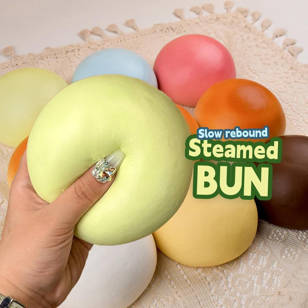Colorful Dumpling Cake Decompression Squish Balls Low Rebound Stress Dough Toys for Home Office Decoration Daily Gifts