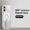 KEYSION 360 Hidden Metal Stand Magnetic Case for Magsafe for iPhone 17 Pro Max Air Transparent Matte Shockproof Phone Back Cover
