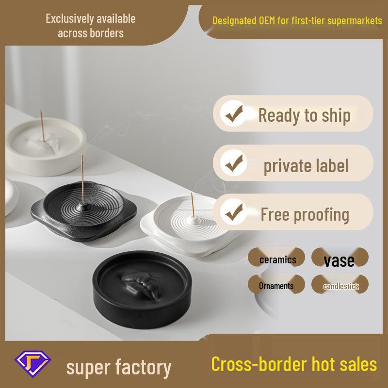 Ceramic Sandalwood Incense Plate for Home Fragrance and Decoration