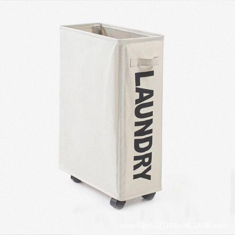 Foldable Oxford Cloth Yoga Mat Storage Basket with Wheels - Large Capacity Organizer