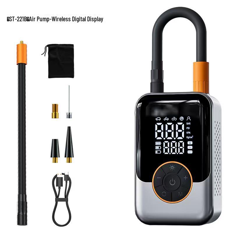 Wireless Portable High-Pressure Car Tire Inflator with Dual Screen Gauge