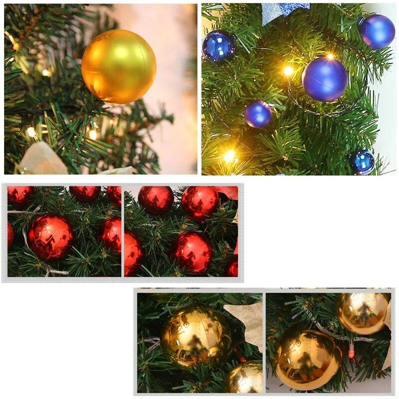 2.7M Christmas LED Garland Decoration Wreath LED Rattan Garland Decorative Green Christmas Artificial Xmas Tree Rattan Banner
