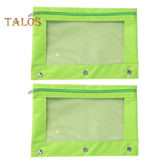 Federmäppchen mit 3 Ringen und transparentem PVC-Fenster, wasserdichtes Federmäppchen aus Oxford-Stoff, große Kapazität, Schreibwarentasche mit Reißverschluss für die Schule