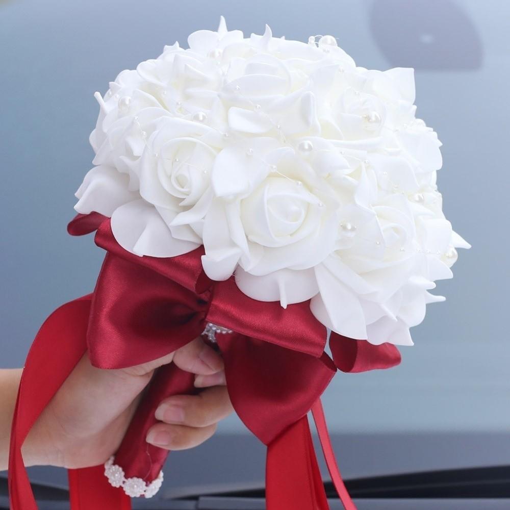 Silk Flowers Artificial Hand Bouquet Romantic Bridesmaid Bouquet  Wedding Accessories