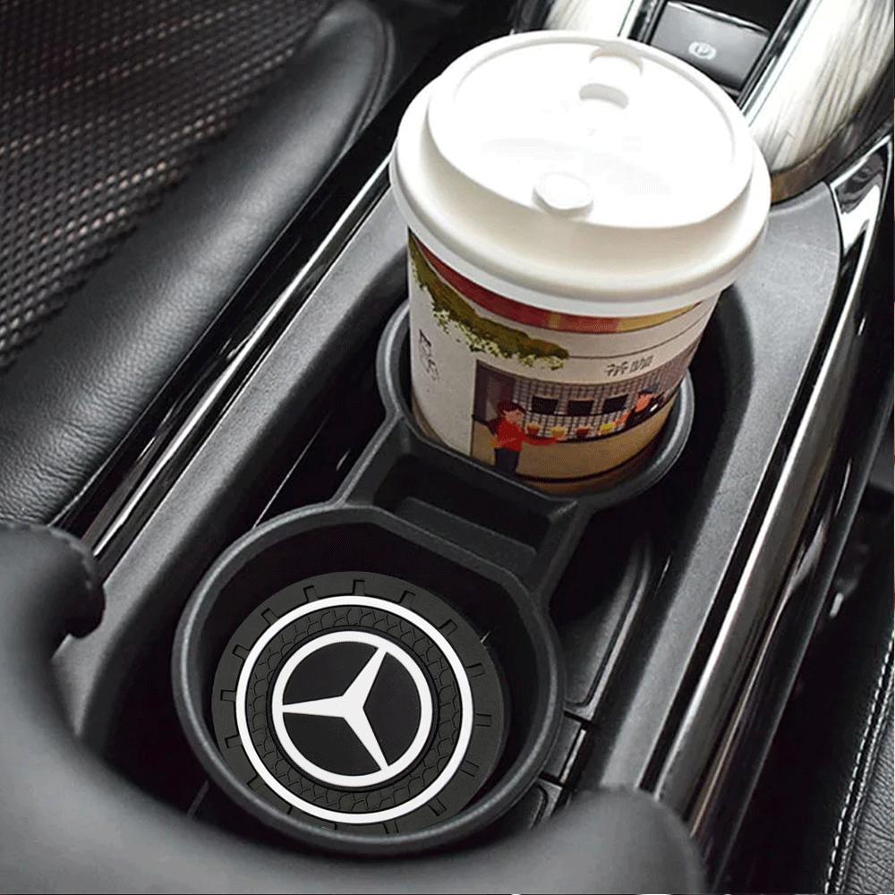 2Pcs for Car Coaster Water Cup Slot Pad Auto Water Cup Anti Slip Mat For Mercedes Benz W204 W205 W212 W213 W221 W177 GLA GLC CLA