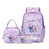 Student Schoolbag Three-Piece Large-Capacity Backpack Lunch Bag Pencil Case Diy