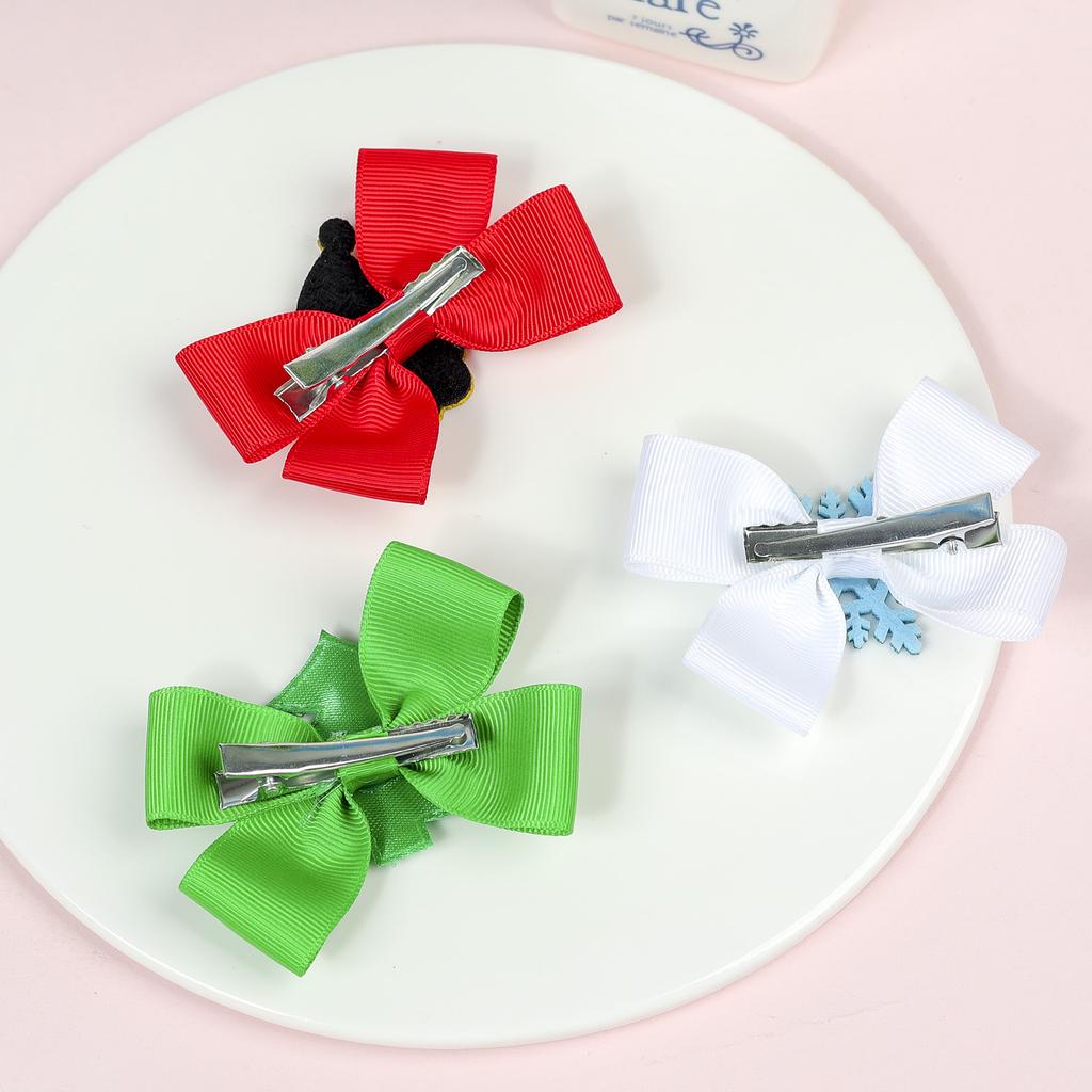 2PCS/Pack Christmas Tree Santa Snowflake Bow Hair Clips Baby Girl Cute Hairpins Boutique Kids Party Hair Accessories Gift