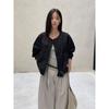 Vintage Washed Zipper Jacket Denim Jacket Women's New Autumn Round Neck Loose Short Top