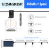 Solar String Lights Outdoor G40 Patio Lights with LED Shatterproof Bulbs,Weatherproof Hanging Lights for Backyard Bistro