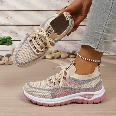 Women's White Casual Sneakers, Plus Size Lightweight Soft Sole Shoes, Non-Slip Lace Up Low Top Walking Running Shoes