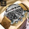 BINBOND Men's Waterproof Outdoor Sport Quartz Watch with Leather Strap