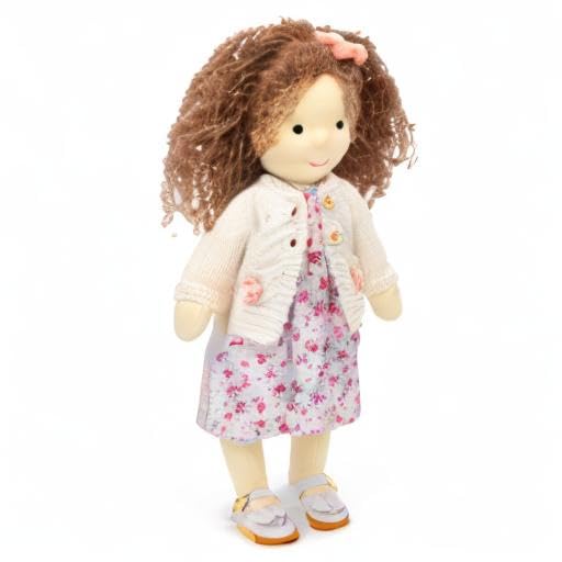 BlissfulPixie Waldorf Doll - Amber, Handmade, 30cm, Soft, Cute Plush Toy for Girls, Perfect for Kids