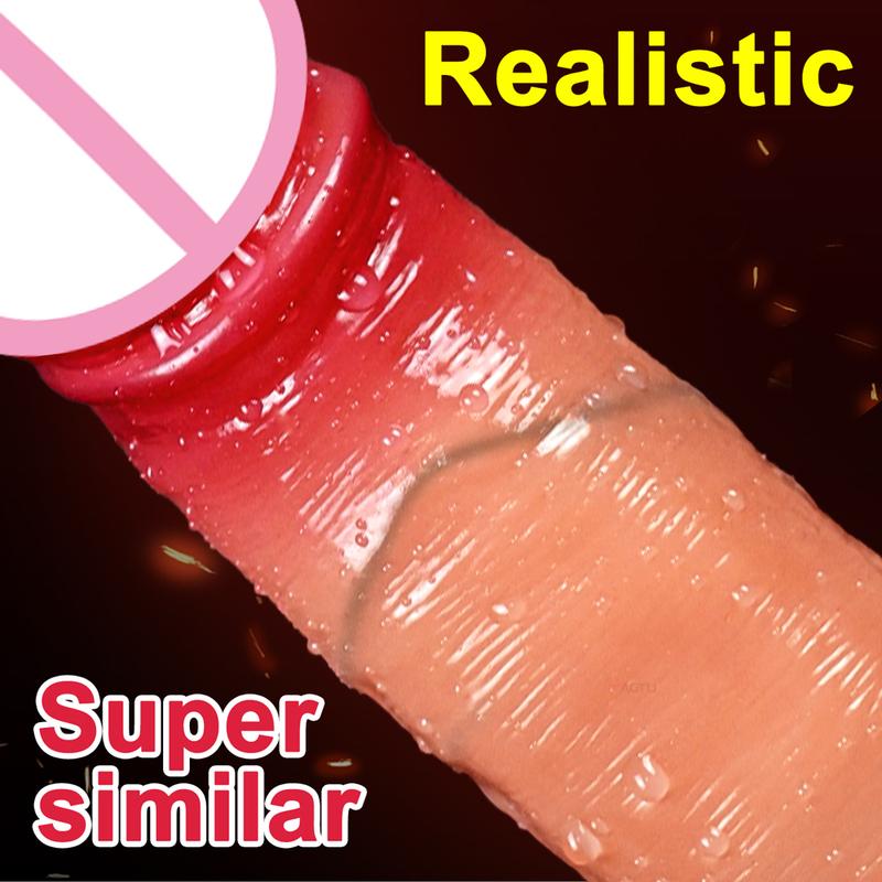 Remote Control Realistic Thrusting Dildo for Women Liquid Silicone Anal Big Penis With Suction Cup Skin Feeling Vibrator Sex Toy