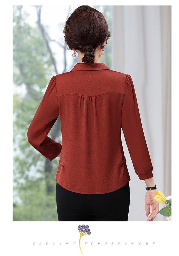 Mom's 2026 Autumn Stylish Lapel Shirt for Middle-aged & Elderly Women