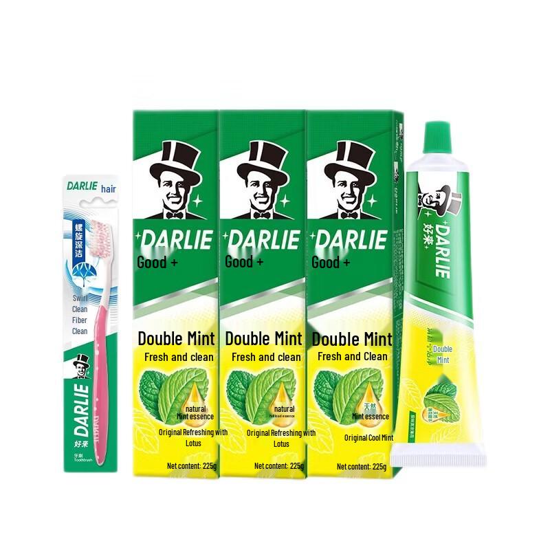 Hawley & Hazel Double Mint Toothpaste & Spin Clean Toothbrush Oral Care Set
