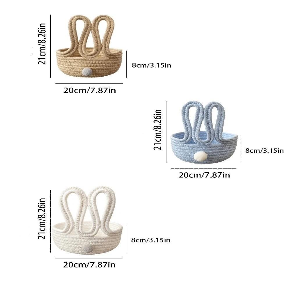 Cotton Rope Rabbit Storage Basket Cartoon Toys Storage Basket Easter Bunny Basket  Home Table Decor