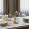 Gold Pedestal Cake Stand Wrought Iron Round Food Pedestal Servingware Versatile Party Supplies Elegant Design for Nuptials