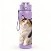 1PC Simple White Kitten Cat Pattern 750ml Color Plastic Sports Water Bottle Leakproof Flip Straw Lid Suitable for Sports Office Home Use