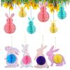 4/6/7Pcs Bunnies Eggs Honeycomb Balls Paper Honeycomb Ornament For Wedding Baby Showers Home Party Decoration