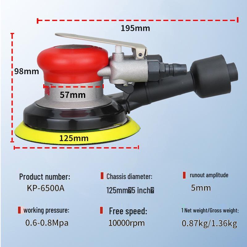 Gaobao 5-Inch Pneumatic Sander Polisher: Versatile Vacuum Air Tool for Sanding, Polishing, Waxing, and Grinding