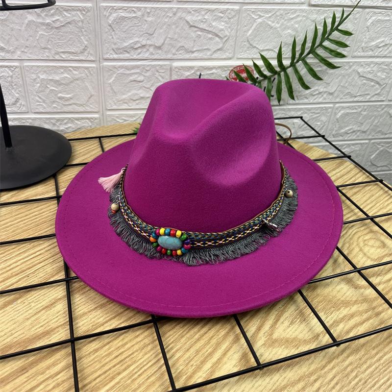 European and American new jazz hats men's and women's retro top hats woolen top hats ethnic style gentleman hats felt hats