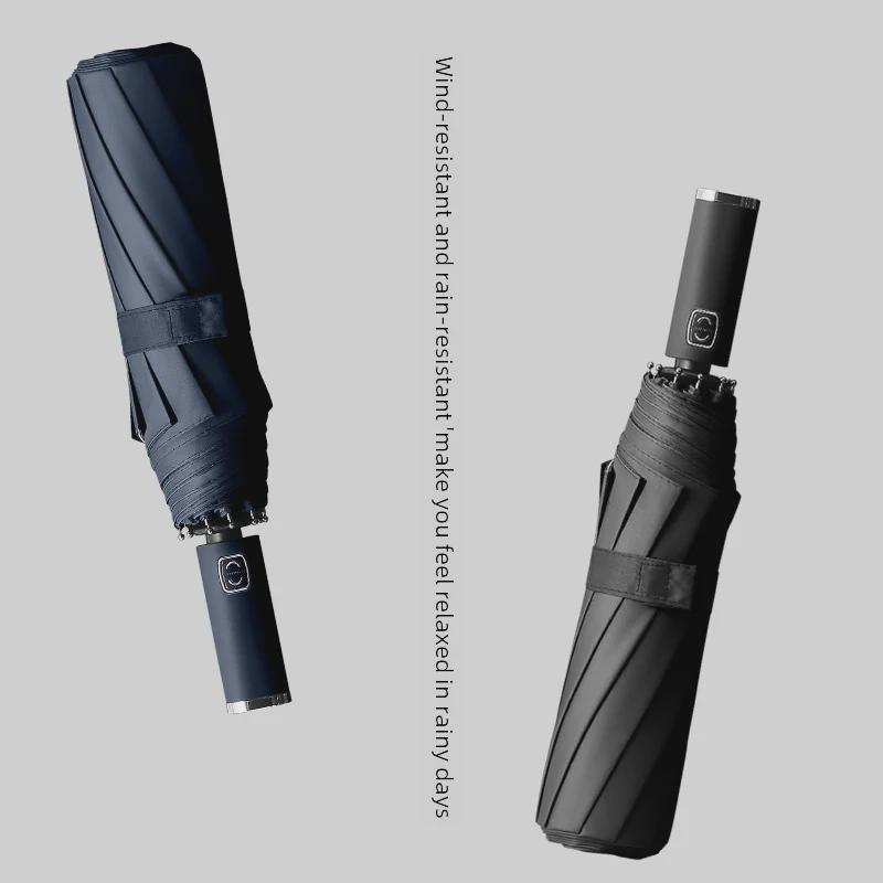 New Mi 3 Fully Automatic Ten-Rib Black Folding Sunscreen Umbrella