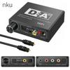 Nku Hifi DAC Amp Digital To Analog Audio Converter RCA 3.5mm Jack Headphone Amplifier with Toslink Optical Coaxial Input Output