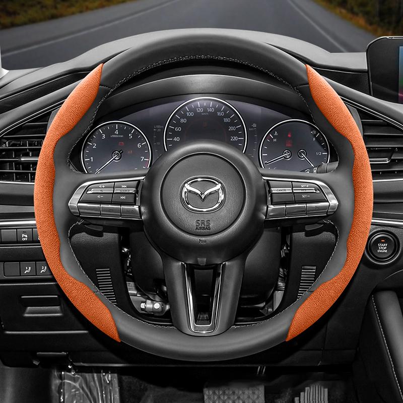 Suede Steering Wheel Cover Fits 3 CX5 6 2 CX30 6GH 3BK 3BK June 3BM 3BL CX-5 CX7 CX50 6GJ BT50 3SPORT 3SPORT CX60 EZ6 323 MX5ND