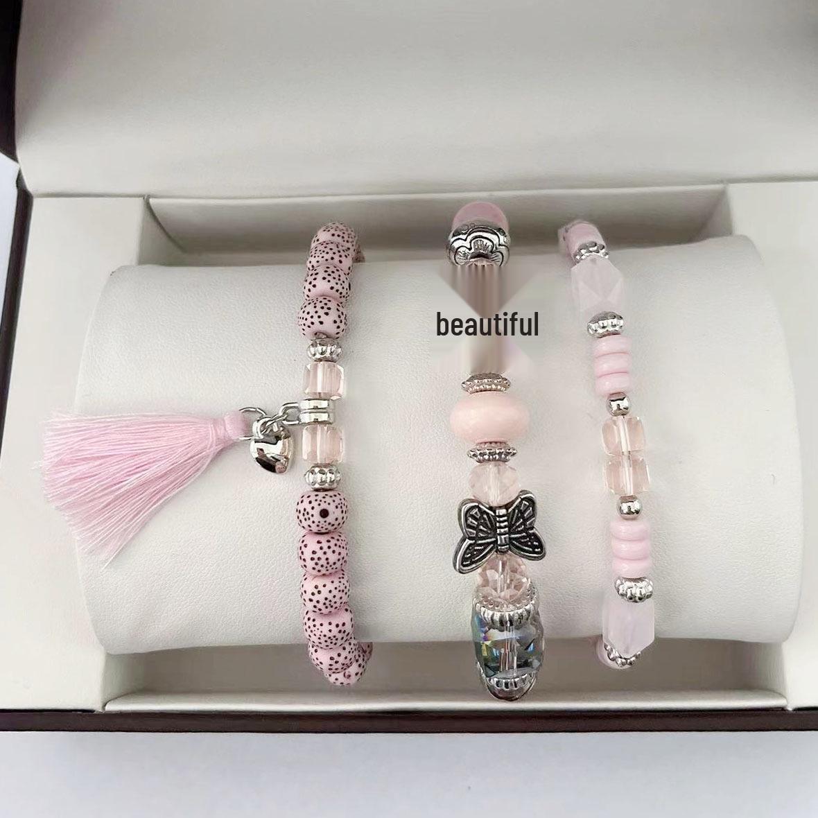 

Богемный многослойный браслет с кисточкой-бабочкой и кристальными бусинами для женщин