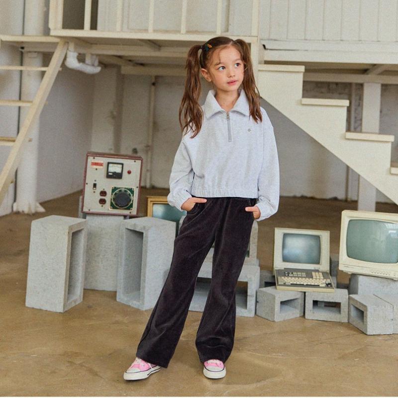  Olivan  Velour Point Label Pants  Charcoal 