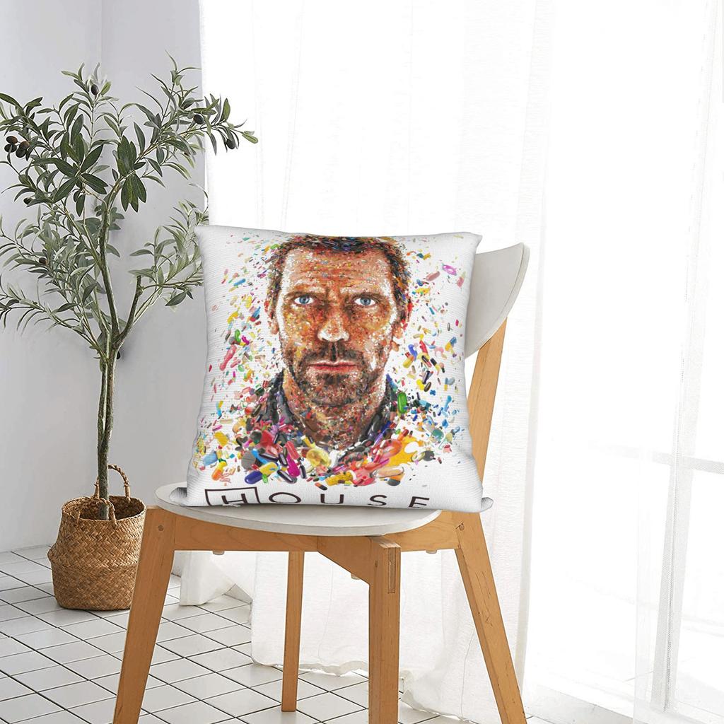 House MD Pills Square Pillow Covers Polyester Living Room Hugh Laurie Cushion Case Cool Decorative Pillowcase 40*40