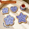 Mosaic DIY Coaster Kit: Blue & White Porcelain Ceramic Shards for Team Building Ornaments