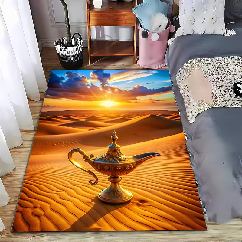 "Golden Magic Lamp Desert Sunset Carpet for Bedroom Home Decor" Suitable for use as an anti-slip for living room bedroom sofas