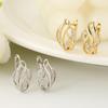 Elegant Niche Irregular Hollow Braided Zircon Ear Cuffs Women Stud Earrings Fashion Jewelry