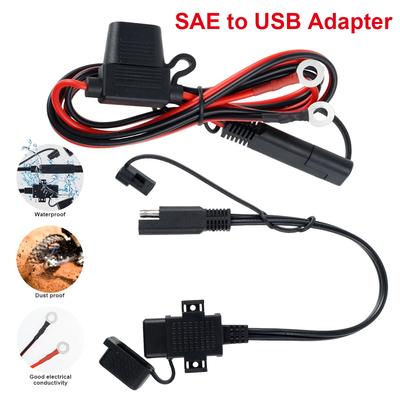 SAE-zu-USB-Adapter 5 V/2,1 A Professionelles USB-Ladegerät für Motorräder mit Verlängerungskabel, Moto-Telefonladegerät mit wasserdichter Abdeckung