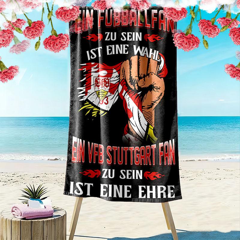 Stuttgart Roots Print Beach Towel, Large Soft Quick Dry Towel for Beach Camping Swimming