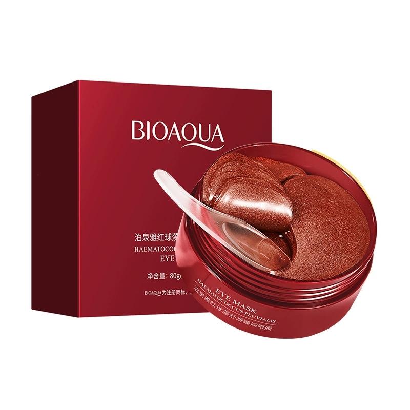 60 sztuk BIOAQUA Haematococcus Pluvialis Płatki pod oczy Przeciw cieniom i obrzękom pod oczami Nawilżająca Maska pod oczy Anti-Aging Pielęgnacja skóry