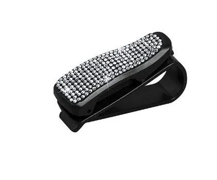 Car Diamond Glasses Holders Sun Visor Sunglasses Eyeglasses Stand With Ticket Card Clip Auto Interior Decoration Accessories