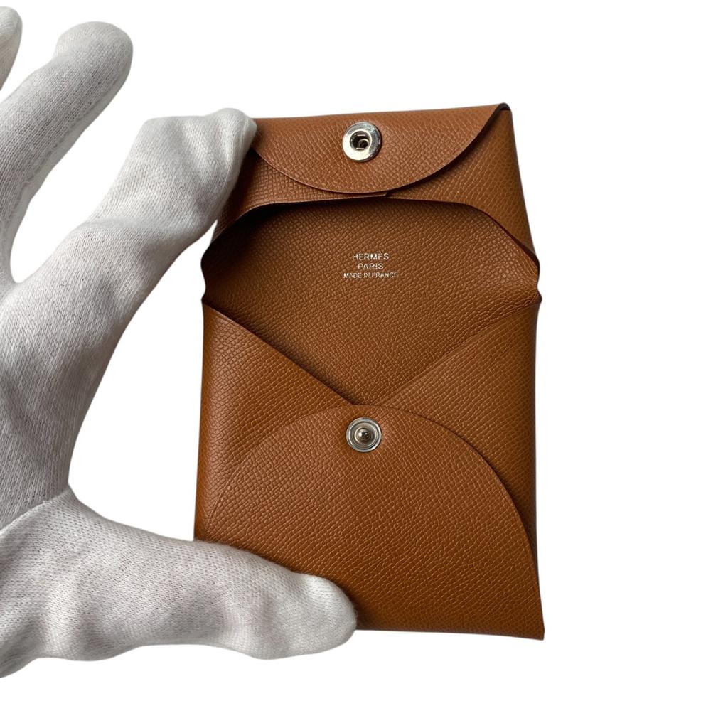 Used HERMESCoin Case Brown Leather Women