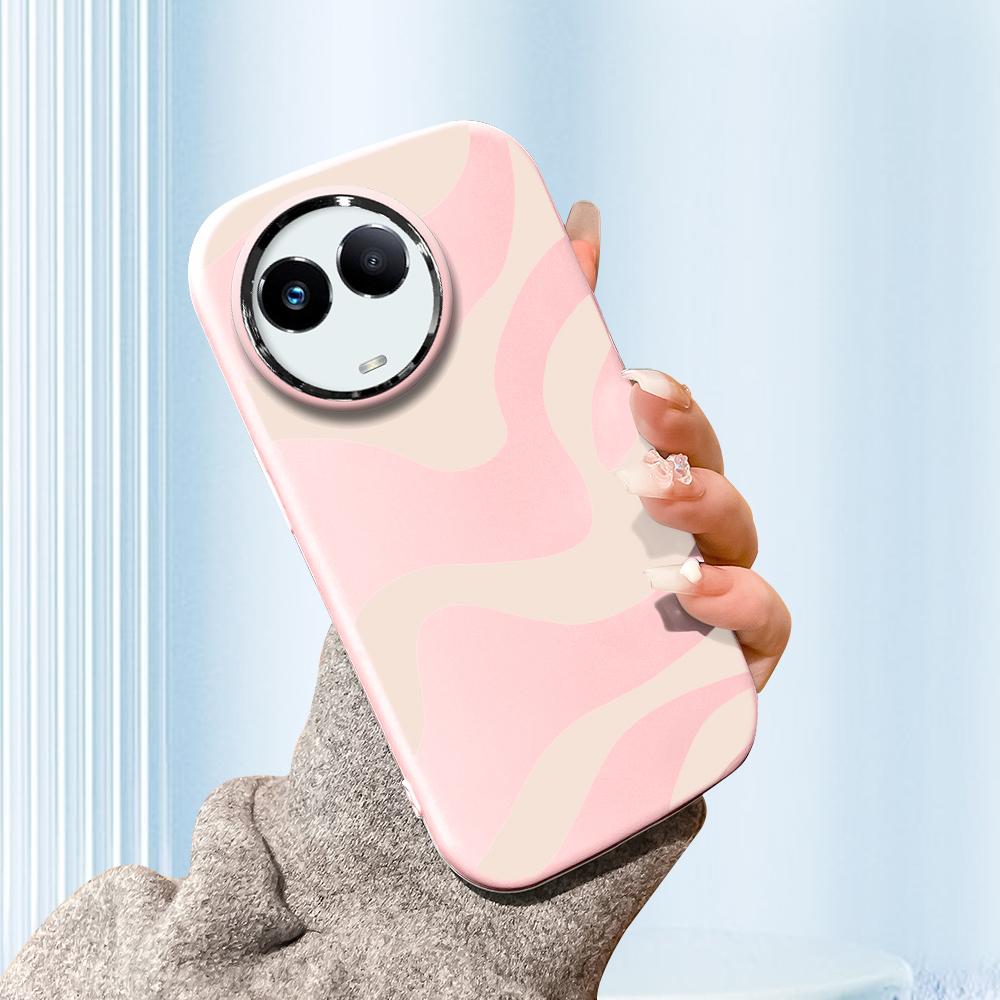 Jednokolorowy obiektyw ze srebrną krawędzią tłusta obudowa miękka TPU płynny silikonowy pokrowiec odporny na wstrząsy futerał na telefon do OPPO Reno Realme OnePlus