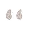 Temperament Rhinestone Stud Earrings Women'S Fashion Retro Super Flash Semi-Round Water Drop Earrings High-End Full Diamond Light Luxury Earrings