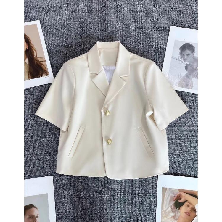 Summer Thin Short White Jacket.for Women, Fashionable Casual Jacket. with Short Sleeves