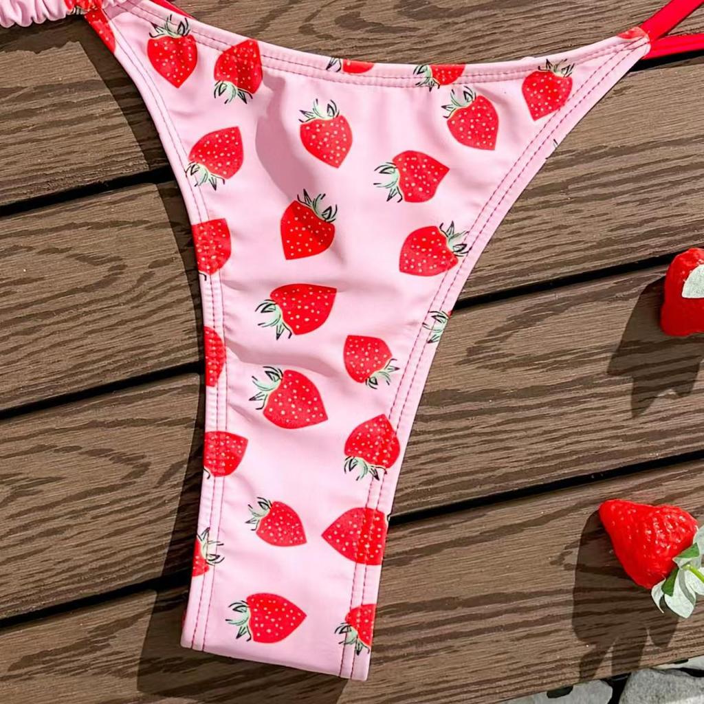 Strawberry Xinhua Triangle Backless Sexy Bikini