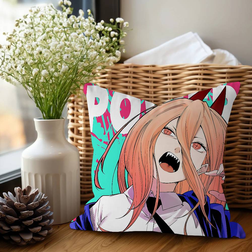 C-Chainsaw Man Anime Pillow Gift Home Office Decoration Pillow Bedroom Sofa Car Cushion CoverPillow Case
