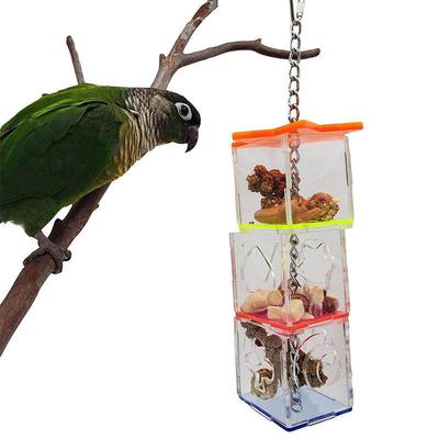 Acrylic Parrot Puzzle Feeder Toy for Birds