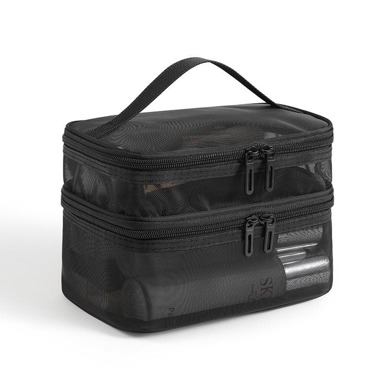 

Double-Layer Handheld Mesh Storage Bag, Transparent And Vis Dual Openings For Large Capacity, Soft Material Resists Deformation