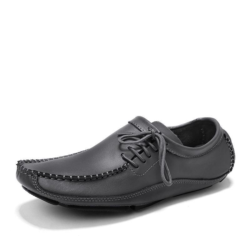 Men's Genuine Leather Driving Loafers - Wide Fit, Autumn/Winter Casual Korean Style