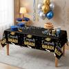 Black And Gold Tablecloth Graduation-themed Party Supplies