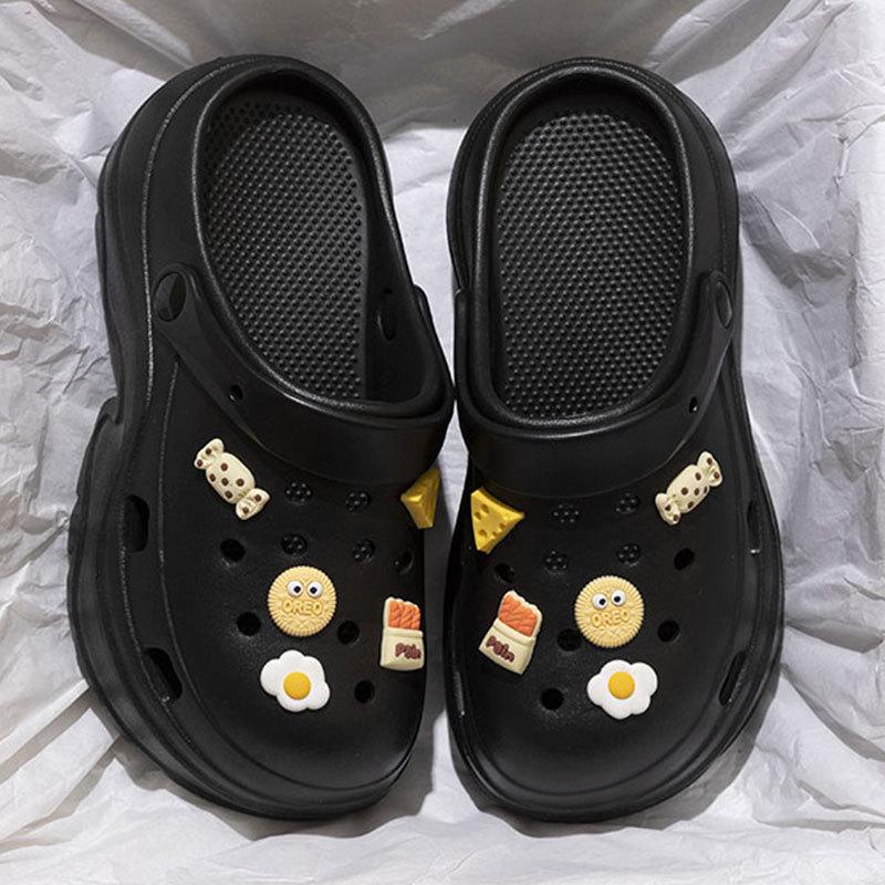Women's Chunky Height-Boosting Odor-Resistant EVA Beach Sandals - Trendy Summer Baotou Slippers